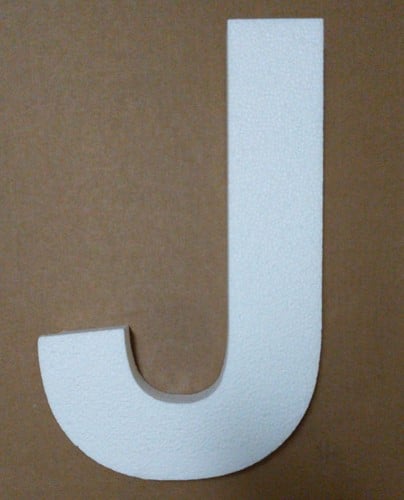 Alfabet Styropor Piepschuim letter J Smaller lettertype