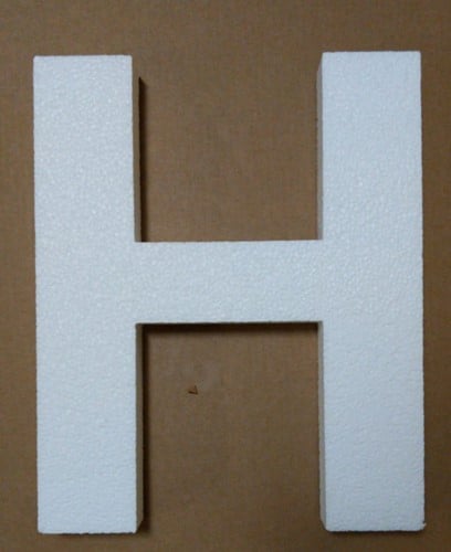 Alfabet Styropor Piepschuim letter H Smaller lettertype