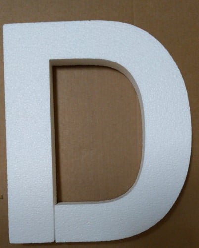 Alfabet Styropor Piepschuim letter D Smaller lettertype