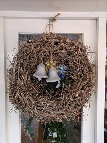 Kerstklok Kerstbel Styropor Piepschuim 9 cm met kleine manco