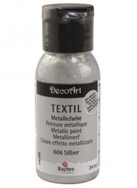 Textielverf Metallic Stoffenverf Zilver 34 ml