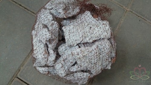 Kurkstukken Cork in netje Misty White