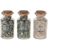 Natural stone set 3 glazen potten decoratiesteen 