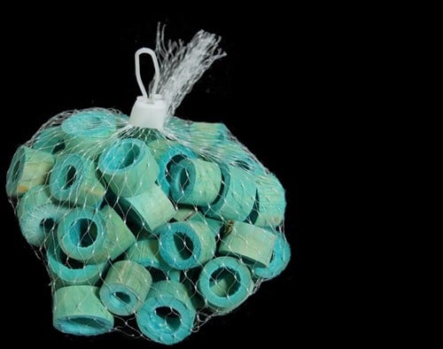 Bamboe ringen Aqua Turquoise ca. 2-2,5 cm ca. 50 stuks