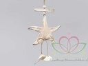 Houten deco Zeester schelpenhanger 10 cm