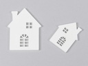 Houten Huisjes Wit 5/7 cm 10 stuks