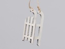Houten 4 sleetjes 9 cm hangers kerstdecoratie White Wash 9 cm