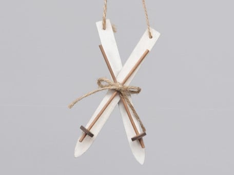 Houten Skieën Skies White hangers 15 cm 4 sets