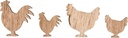 Houten Kippen 3,5+2 cm 16 stuks zakje