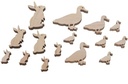 Houten Eendjes en Haasjes 16 stuks