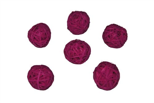 Rotan Stro Bal Fuchsia dia 4 cm 15 stuks