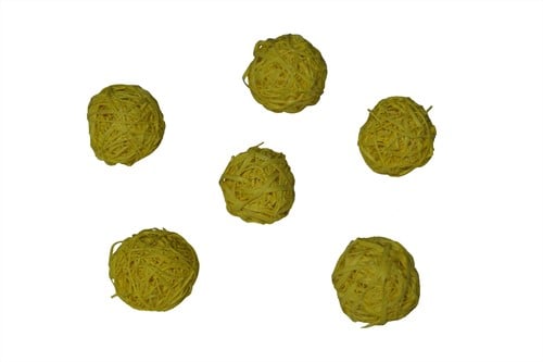 Rotan Stro Bal Geel dia 4 cm 15 stuks