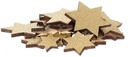 Houten deco Lasercut Sterren Goud Glitter 3 maten 24 stuks