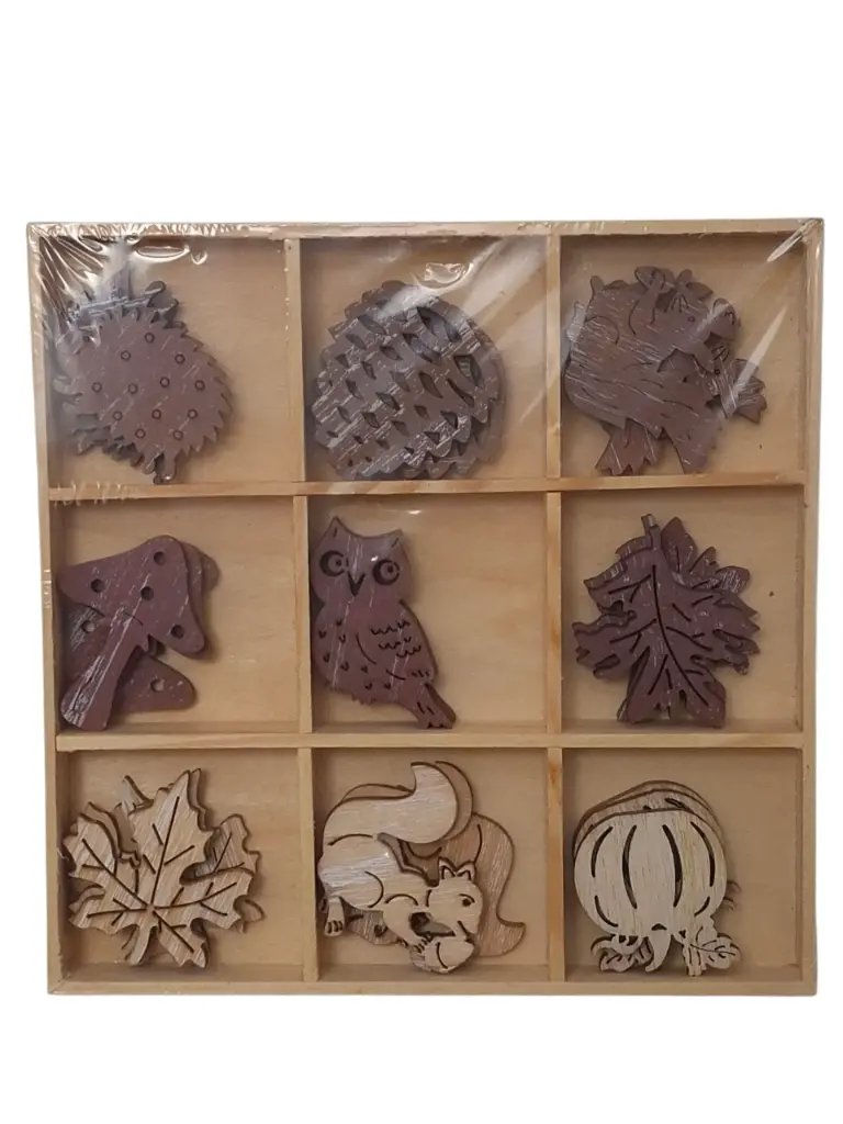 Houten Autumn mix 27 stuks white wash