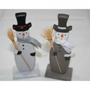 Houten Sneeuwman hout XL Grijs 6x3,8x15,7 cm per stuk