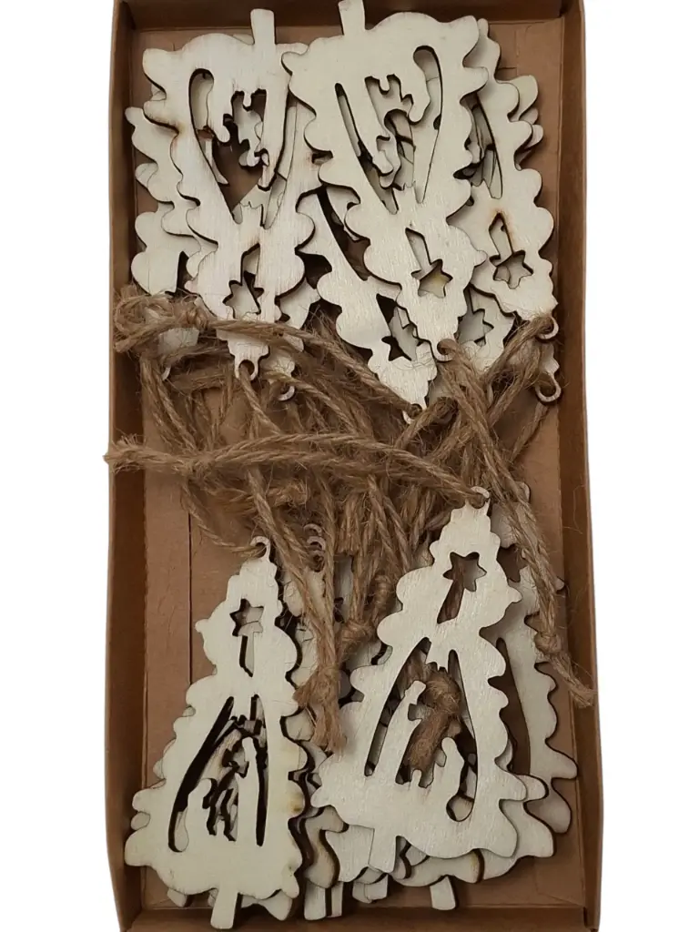 Houten hanger Open Boom Naturel 8 cm 20 stuks