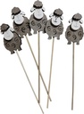 Bijsteker houten schaap ca. 8 cm op stok 5 stuks