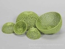 Kokosschalen Bell Cup Netted Groen gemengde maten zak 10 stuks