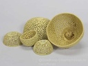 Kokosschalen Bell Cup Netted Geel gemengde maten zak 10 stuks
