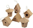 Mini vogelhuisjes 7 cm 6 stuks