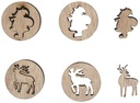 Houten Strooideco Rendier + Santa 27 mm Ø 24 stuks