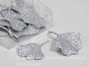 Ginkgo Biloba blad glitter Zilver 16 stuks