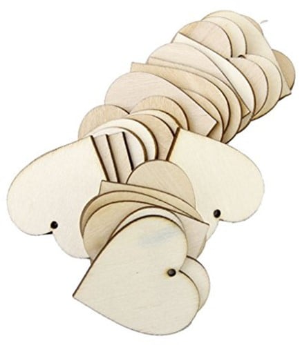 Houten hartjes Hout Geboord 4 cm 2 stuks