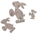 Houten Haasjes Grijs 3/5/7 cm 20 stuks