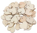 Houten harten Hartjes Geboord 6 cm ca. 30 stuks zak