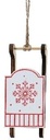 Hanger Houten Slee Wit met Rood per stuk