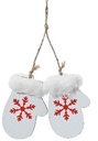 Hanger Houten Wanten Wit met Rood per stuk