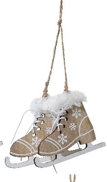 Houten Schaatsen Naturel hanger 8 cm per stuk