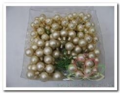 Balletjes op draad Champagne glans mat 2 cm doos 144 stuks