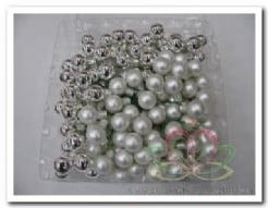 Balletjes op draad Zilver glans mat 2 cm doos 144 stuks