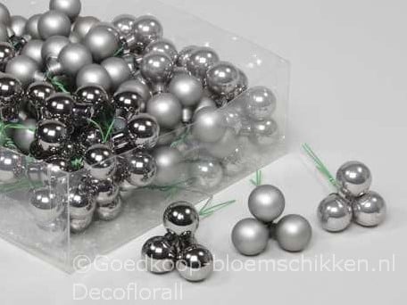 Balletjes op draad Titan Grey combi 2 cm doos 144 stuks