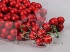 Balletjes op draad Kerst Rood mat 2 cm doos 144 stuks