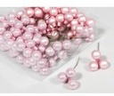 Balletjes op draad Poeder Rose glans mat combi 2,5 cm doos 144 stuks