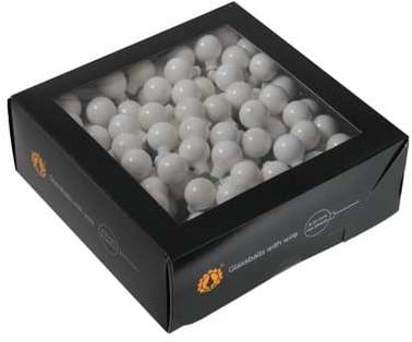 Balletjes op draad Shiny White Opal glans 2 cm doos 144 stuks