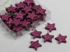 Glittersterren Fuchsia Lilac 25 mm doosje 