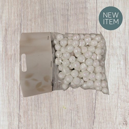 Mini deco balls decobolletjes Wit 15 mm 20 gr