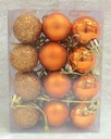 Kerstballen Koper mat glans glitter 3 cm 24 stuks