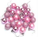 Kerstballen Roze mat glans glitter 3 cm 24 stuks