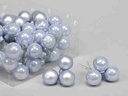 Kerstballen op draad Artic Blue glans mat combi 3 cm doos 72 stuks