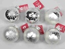 Kerstballen glas Zilver met print 12 stuks