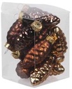 Hangers Dennenappelvorm Dark Brown Combi 6 cm doos 12 stuks