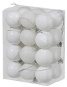 Kerstballen kunststof onbreekbaar Wit combi 4 cm 24 stuks