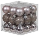 Kerstballen kunststof onbreekbaar Peach Mauve combi 3 cm 27 stuks