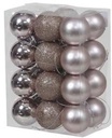 Kerstballen kunststof onbreekbaar Peach Mauve combi 4 cm 24 stuks