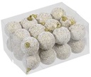 Kerstballen kunststof onbreekbaar White Goud combi 4 cm 24 stuks