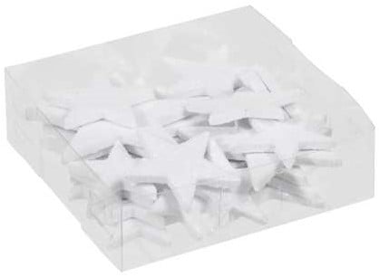 Glittersterren Wit 35/45/55/65 mm doosje 24 stuks
